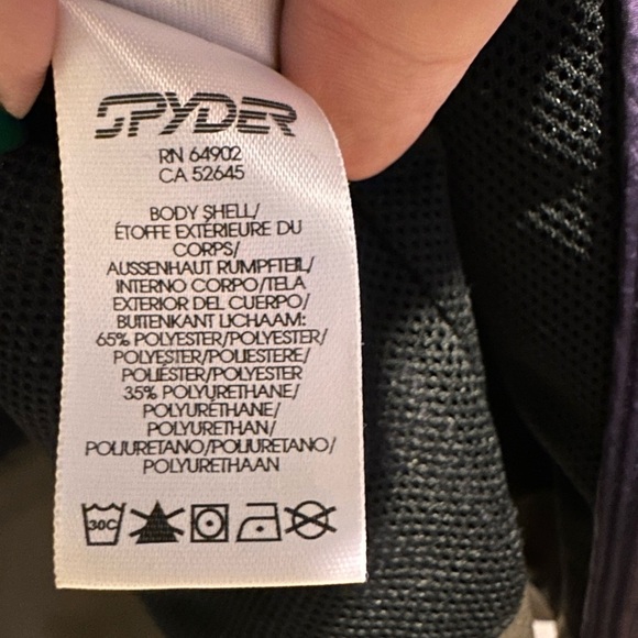 Spyder olive purple Widow hooded windbreaker jacket - Picture 8 of 8